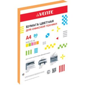 Бумага deVENTE неон оранжевый А4, 80г/м, 100л