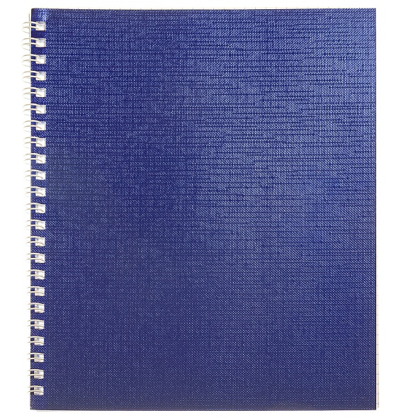 Тетрадь 48 л. клетка Hatber METALLIC Бумвинил Синя