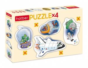 ПАЗЛЫ фигурные 5-6-7-8 эл. 4 в 1 Космические истор