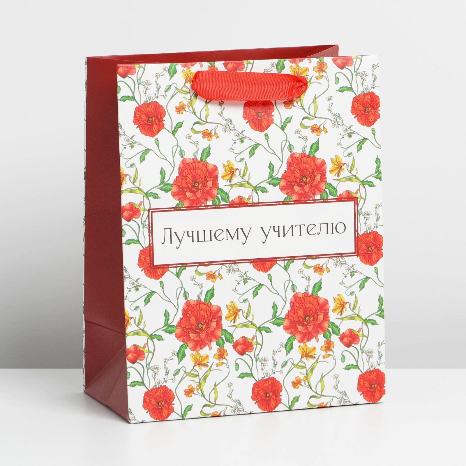 Пакет подарочный бумажный 18х23см  УЧИТЕЛЮ