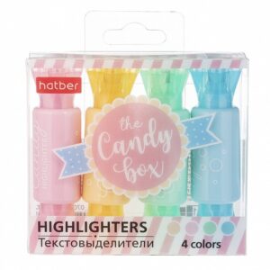 Набор выделителей текста Hatber Candy Pastel 4 цв.