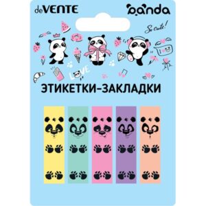 Закладки-ярлычки deVENTE Panda 45х12мм, 5х20л, 5 д