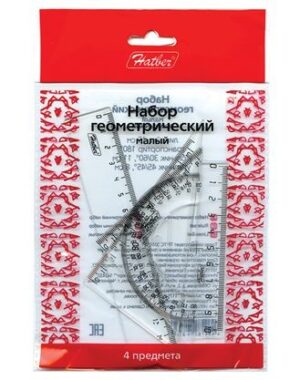 Набор геометрический (4 предм.) HATBER малый прозр