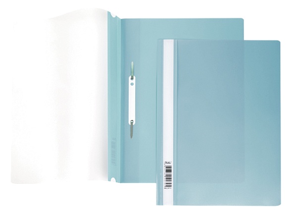 Скоросшиватель пластик.с прозрачной обложкой Hatber 140/180мкм Бирюзовый