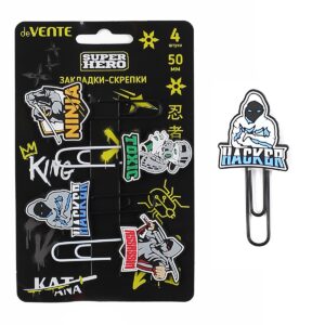 Скрепка - закладка 50мм 4шт. deVENTE SuperHero