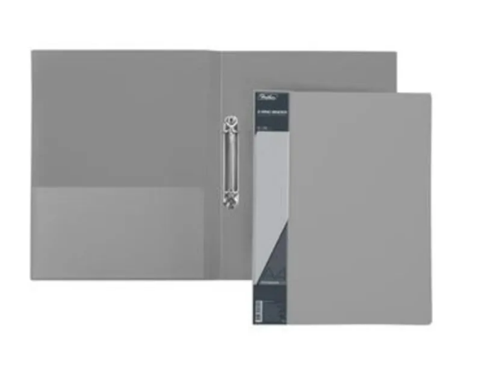 Папка на 2х кольцах 25мм Hatber STANDARD серая