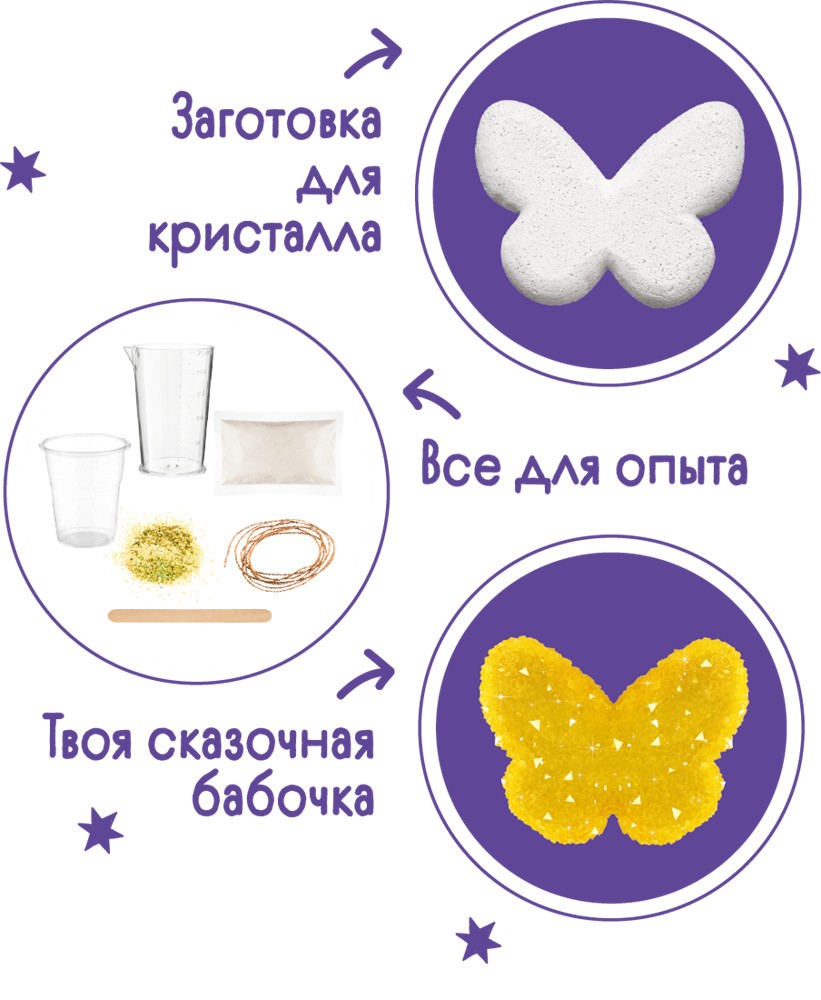 Набор для экспериментов фигурный кристалл Бабочка