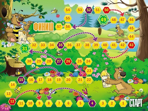 Игра настольная Hatber Медведь и пчелки (ходилка)