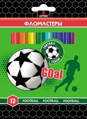 Фломастеры Hatber VK FOOTBALL 12цв. к/к