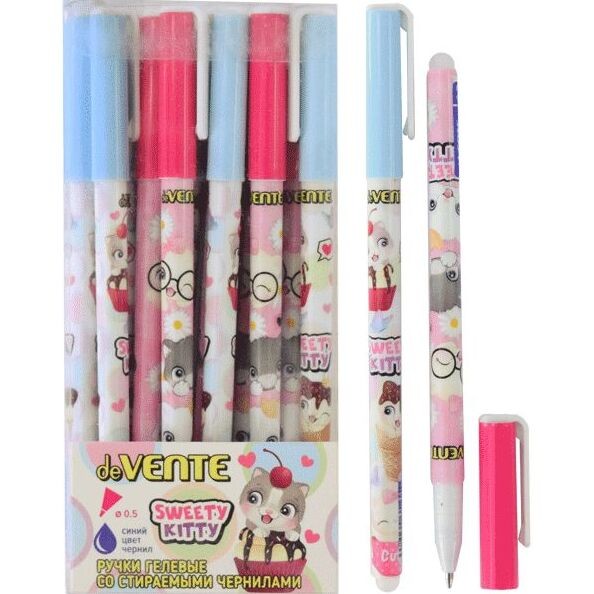 Ручка гелевая deVENTE Sweet Cats синяя 0.5мм стира
