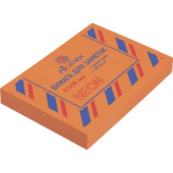 Блок для записей клейк. 51х76мм Attomex Неон оранж