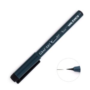 Ручка капиллярная MALEVICH Graf`Art черная кисть S