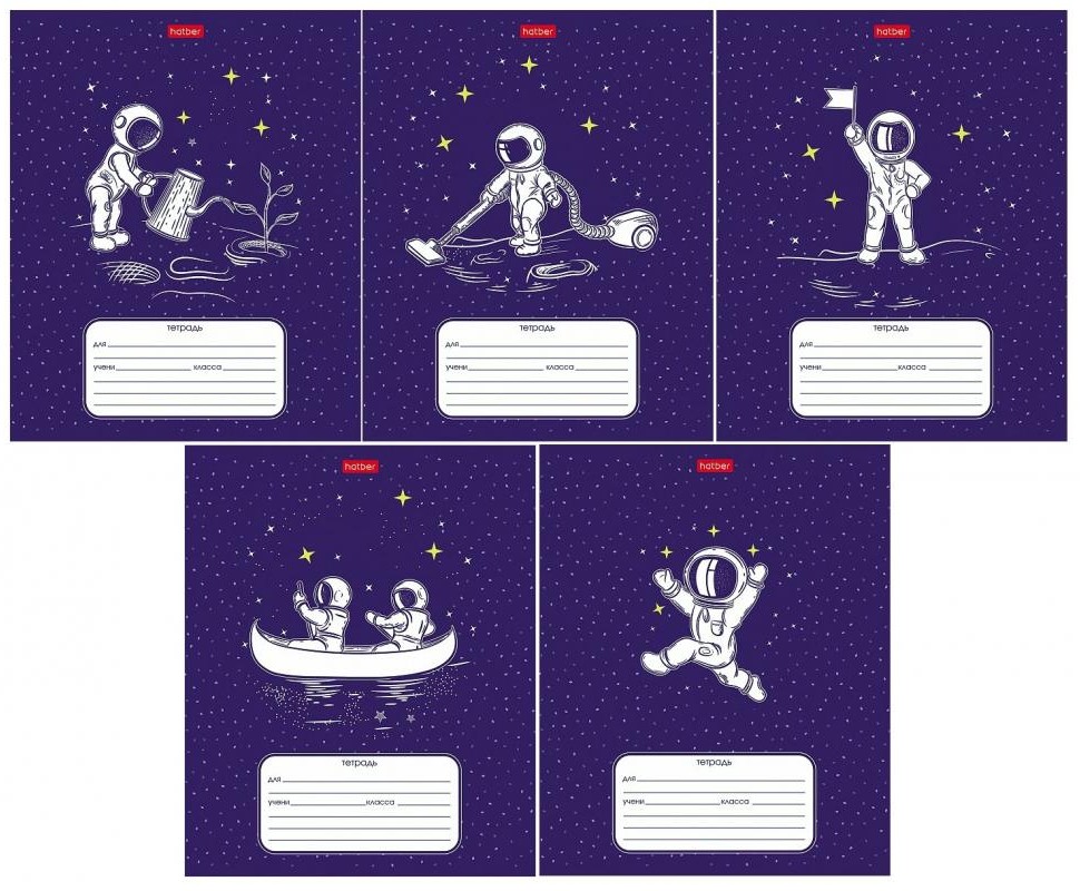 Тетрадь 12 л.косая линия Hatber Астронавт