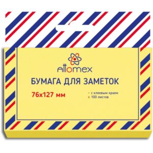 Блок для записей клейкий 76х127мм Attomex Желтый