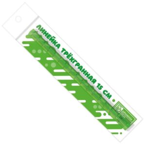 Линейка  пластиковая 15см Феникс трехгранная зелен