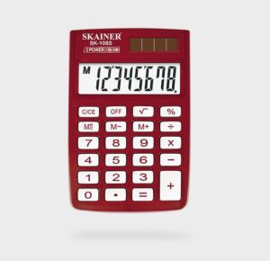 Калькулятор SKAINER  8-разр. карманный, красный