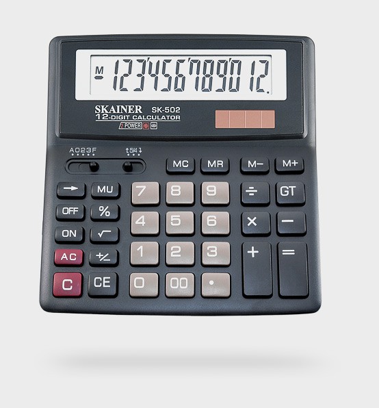 Калькулятор SKAINER 12-разр. 156*157*33мм