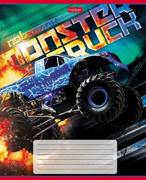 Тетрадь 24 л. клетка Hatber MonsterTruck