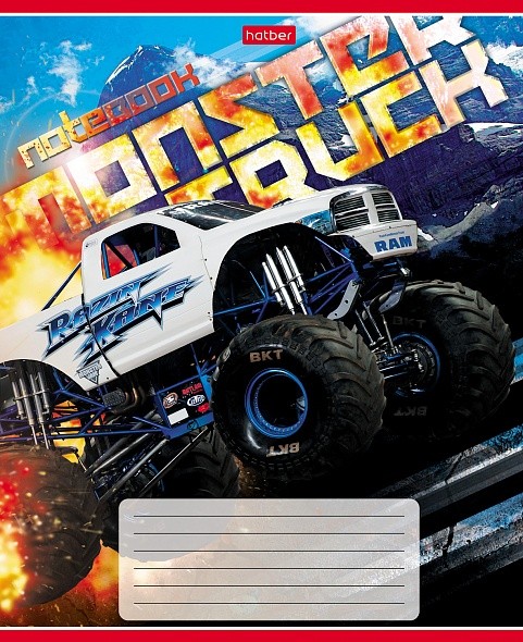 Тетрадь 24 л. клетка Hatber MonsterTruck