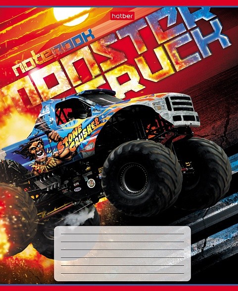 Тетрадь 24 л. клетка Hatber MonsterTruck