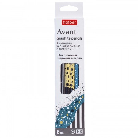 Карандаш чернографитный Hatber Avant НВ, с/л
