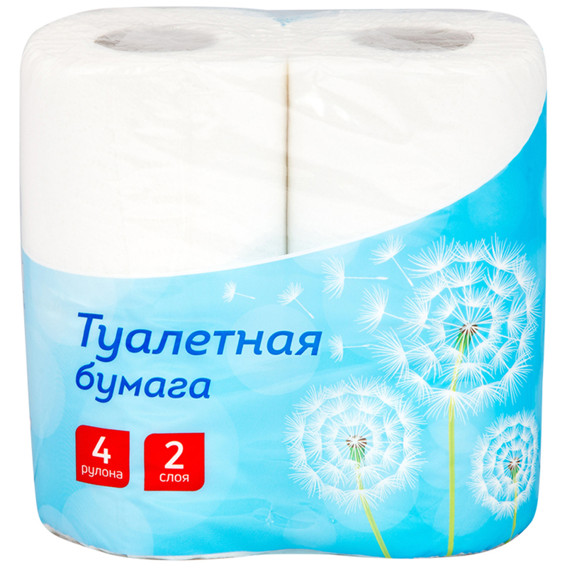 Бумага туалетная OfficeClean 2-слойная 4шт. белая