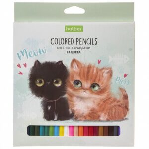Карандаши цветные Hatber ECO Кошарики 24цв.
