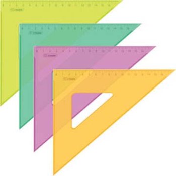 Угольник 45° 12см СТАММ прозрачный, неоновые цвета