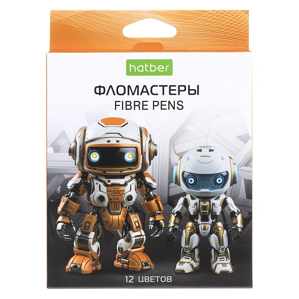 Фломастеры Hatber ECO Робо 12цв. к/к