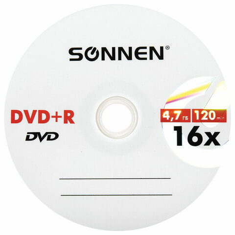 Диск DVD-R SONNEN 4,7GB 16х