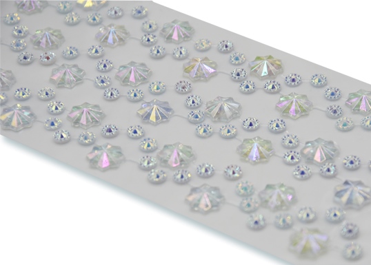Стразы самоклеящиеся Лента из страз белая Апплика