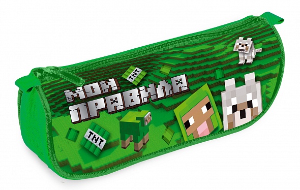 Пенал мягкий на молнии Hatber 200х95х50мм Пиксель