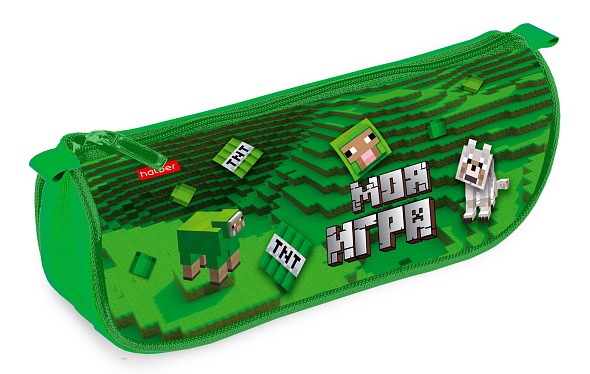 Пенал мягкий на молнии Hatber 200х95х50мм Пиксель