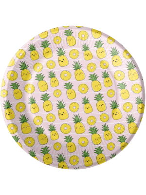 Тарелка бумажная Ананасы ( 6шт), 18см