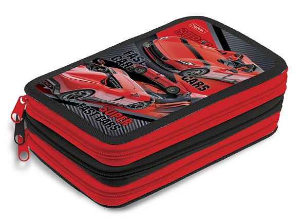 Пенал 3отд. Hatber 190х110мм Red Car