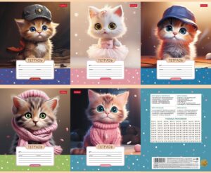 Тетрадь 12 л.клетка Hatber Мы котики!