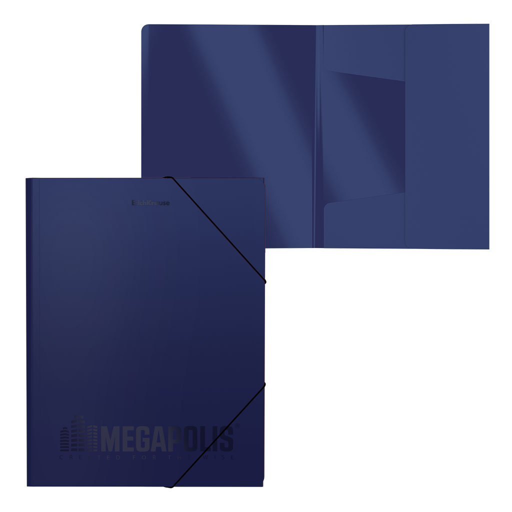 Папка на резинке Erich Krause Megapolis А4 синяя
