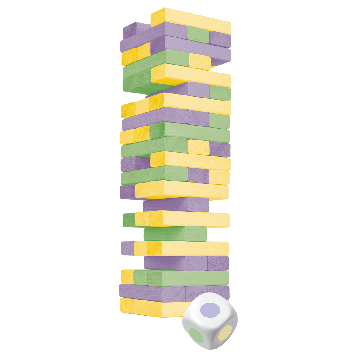 Игра настольная ТРИ СОВЫ Башня цветная, 48 цветных дерев. блоков