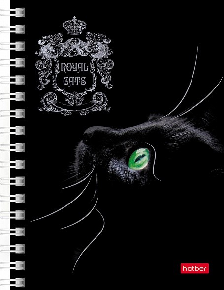 Записная книжка 80л. А6 Hatber Royal Cats, гребень
