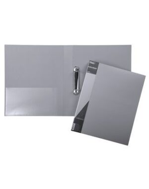 Папка на 2х кольцах 40мм Hatber STANDARD серая