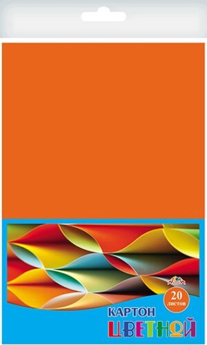 Картон цветной А4 20л. 1цв. Апплика Офис ОРАНЖЕВЫЙ