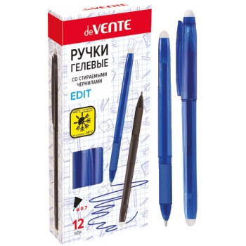 Ручка гелевая deVENTE Edit Пиши-стирай синяя 0.7мм