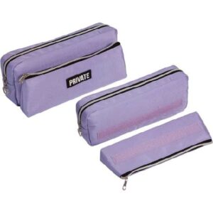 Пенал на молнии deVENTE 210х90мм Private, пастельный сиреневый