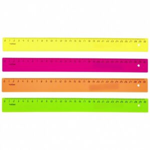 Линейка  пластиковая цветная 30см Hatber флуоресце