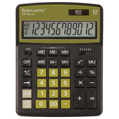 Калькулятор BRAUBERG EXTRA-12-BKOL 12-разр. 206х15