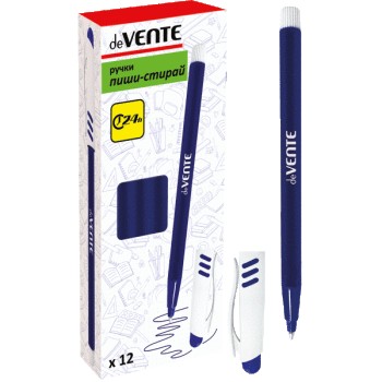 Ручка шариковая deVENTE Пиши-стирай синяя 0.7мм