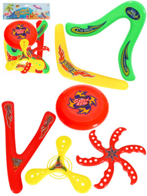 Набор Летние забавы, 7 предметов (бумеранги, летающая тарелка)