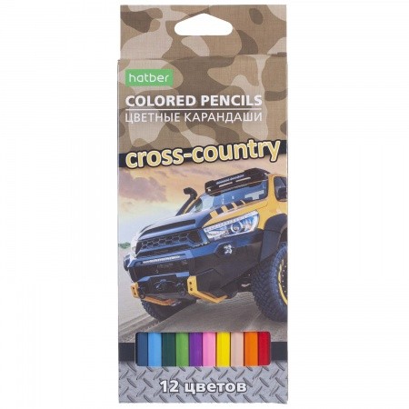 Карандаши цветные Hatber ECO Cross country 12цв.