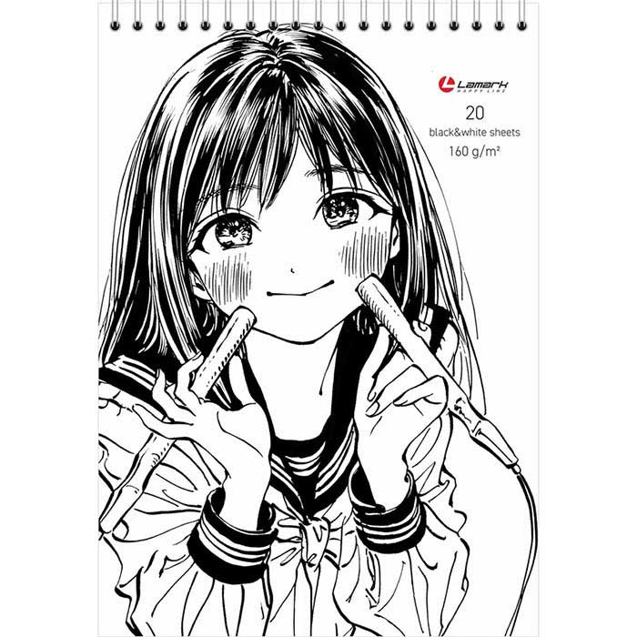 Скетчбук А5  20л  Manga 160г/м2 черная и белая бумага