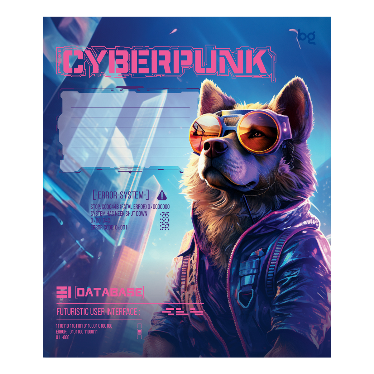 Тетрадь 12 л.клетка BG Cyberpunk